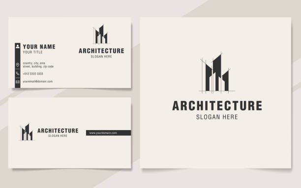 Modern architecture abstract symbol template Modern architecture abstract symbol template roofing business card stock illustrations