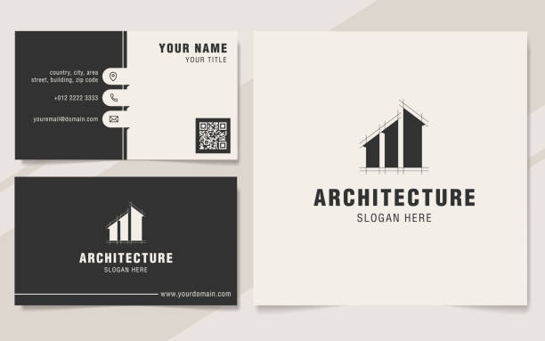Modern architecture abstract symbol template Modern architecture abstract symbol template roofing business card stock illustrations