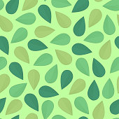 Elegant trendy ditsy foliage texture. Vector seamless pattern design comprising beautiful green abstract leaves. Green foliate background most suitable for wallpaper, wrapping paper; screen printing and textile industry