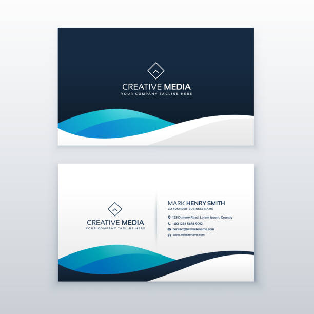 modern blue creative business card design modern blue creative business card design business card stock illustrations