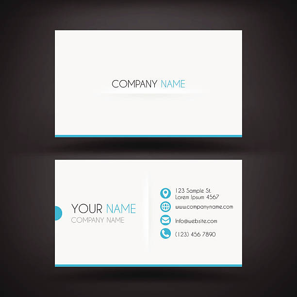 Modern Business Card Template Modern business card template. Blue color used on white background. business card design stock illustrations