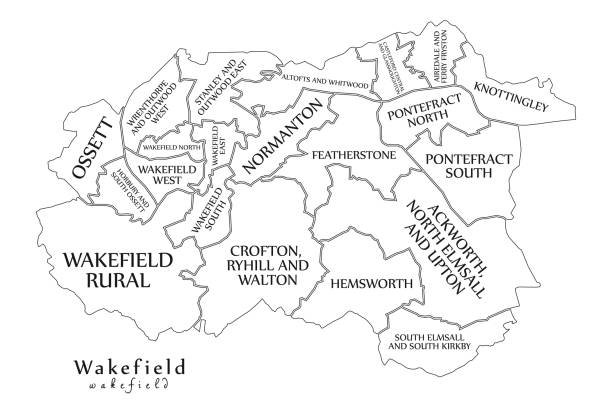 Map wakefield yorkshire england Wakefield Cathedral
