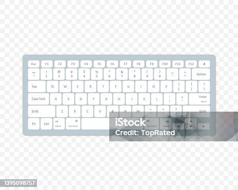 istock Modern computer keyboard on transparent background. Vector illustration EPS 10 1395098757