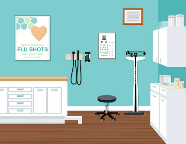 Modern Doctor's Office Doctors office with equipment doctors office stock illustrations