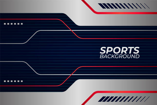 Modern Elegant Sports White and Blue with Red and Strip Background Modern Elegant Sports White and Blue with Red and Strip Background. Perfect for banner, social media, poster, brochure, magazine, business card, book cover, presentation layout, etc. speed patterns stock illustrations