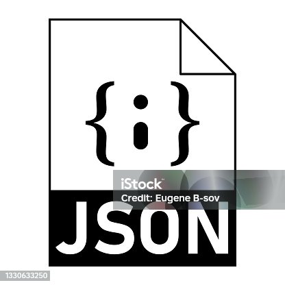 istock Modern flat design of JSON file icon for web 1330633250