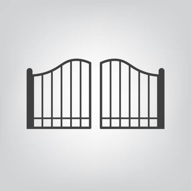 modern gate icon modern gate icon- vector illustration gate stock illustrations