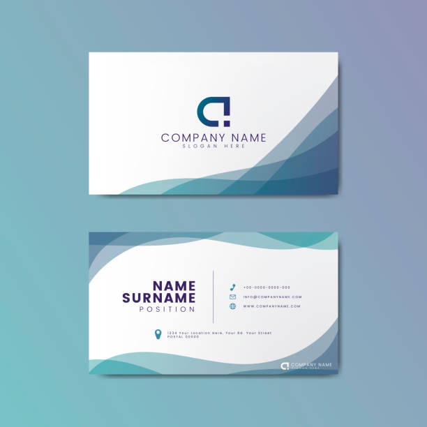 Modern geometric business card design Modern geometric business card design business card stock illustrations