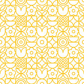 istock Modern geometric flower pattern. Retro Scandinavian style. 1316575370