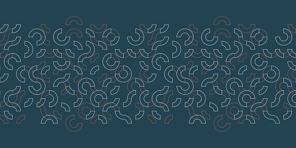 Modern geometric seamless pattern Border with tiled circular shapes.