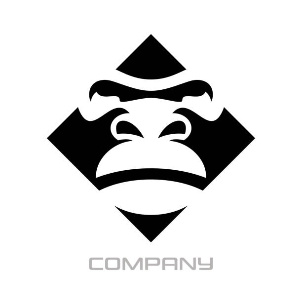 Modern gorilla logo Modern gorilla logo monkey stock illustrations
