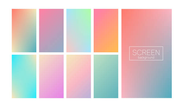 Modern gradient set abstract background Screen gradient set with modern abstract backgrounds. Colorful fluid covers for calendar, brochure, invitation, cards. Trendy soft color. Template with screen gradient set for screens and mobile app pastel colored stock illustrations