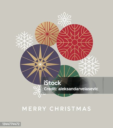 istock Modern Graphic Christmas Card 1344774472