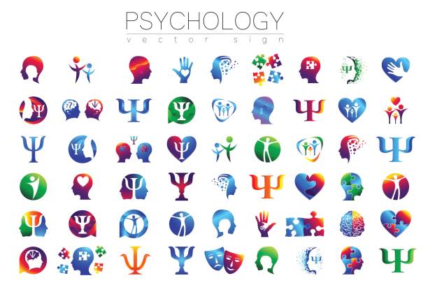 Modern head sign Set of Psychology. Profile Human. Creative style. Symbol in vector. Design concept. Brand company. Green blue orange violet color isolated on white background. Icon for web Modern head sign Set of Psychology. Profile Human. Creative style. Symbol in vector. Design concept. Brand company. Green blue orange violet color isolated on white background. Icon for web mental health professional stock illustrations