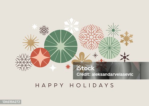istock Modern Holiday Greeting Card 1345154272