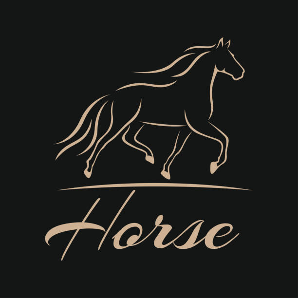 bildbanksillustrationer, clip art samt tecknat material och ikoner med modern horse-logotyp - foal isolated