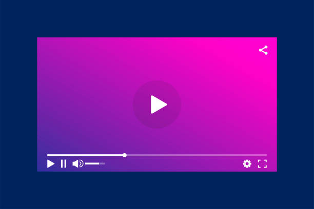 Modern interface video player. Template for applications and web technology. Blue background. Modern interface video player. Template for applications and web technology. Blue background. EPS 10 home video camera stock illustrations
