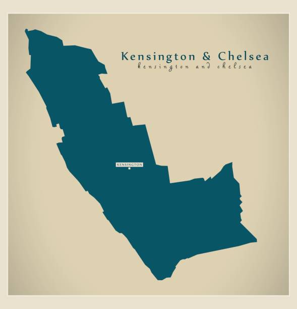 nowoczesna mapa - kensington i chelsea dzielnicy greater london uk anglia - chelsea stock illustrations