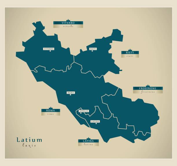 modern harita - lazio bu - lazio stock illustrations