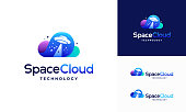 istock Modern Pixel Cloud symbol designs concept vector, Cloud Tech symbol template, Space Cloud Technology symbol symbol icon template 1405162413
