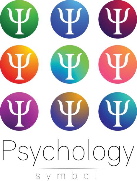 Modern Sign Set of Psychology. Creative style. Icon in vector. Bright color letter on white background. Symbol for web, print, card. Modern Sign Set of Psychology. Creative style. Icon in vector. Bright color letter on white background. Symbol for web, print, card. mental health professional stock illustrations