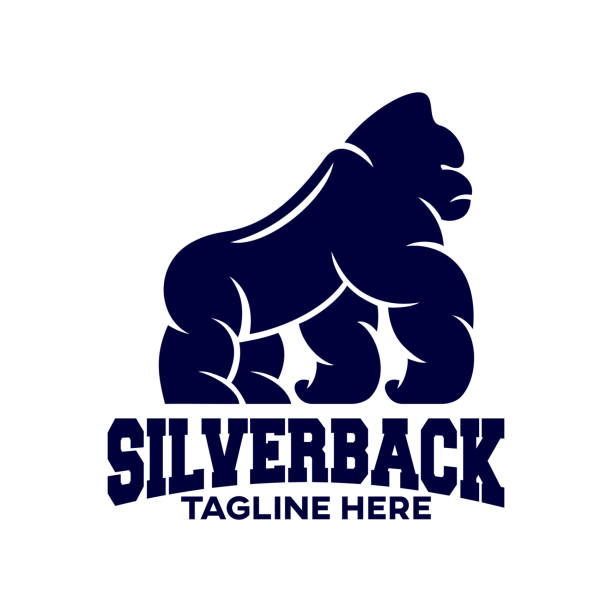Modern silverback gorilla mascot logo.Vector illustration. Modern silverback gorilla mascot logo.Vector illustration. gorilla stock illustrations