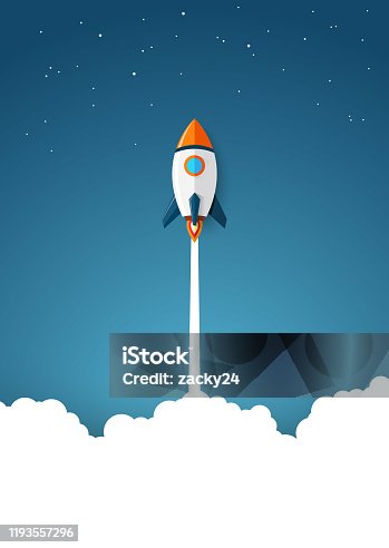 istock Modern space rocket with flat design 1193557296