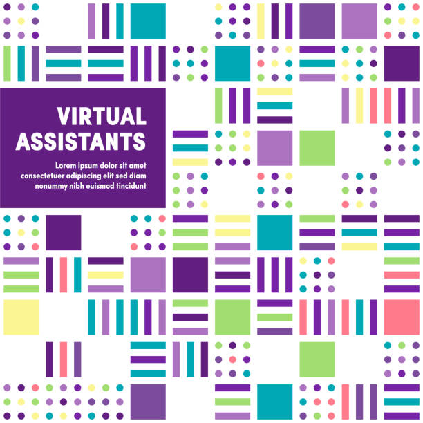 ilustrações de stock, clip art, desenhos animados e ícones de modern virtual assistants promo banner vector design - display ad