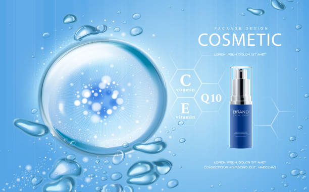 Moisturizing cosmetic ads template vector art illustration