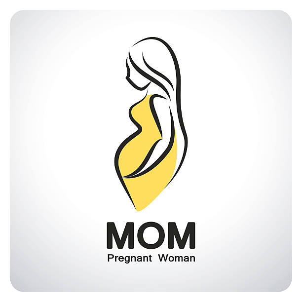 Mom Pregnant Symbol Mom, Pregnant women symbol. Icon symbol design. Vector illustration. pregnant silhouettes stock illustrations