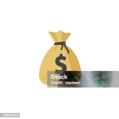 istock Money bag vector icon, moneybag flat simple cartoon illustration isolated 528069240