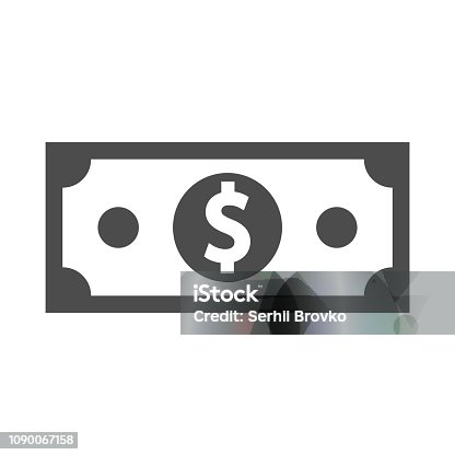 istock Money bill isolated on white background. Vector illustration. 1090067158