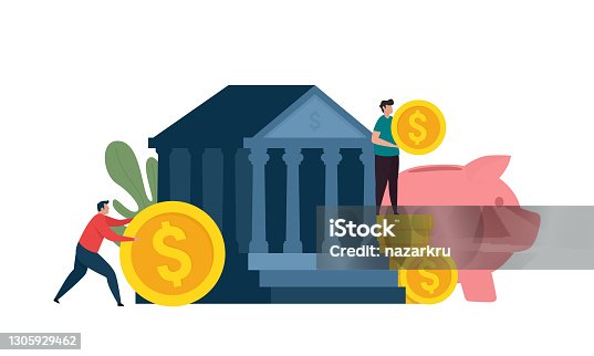 istock Money saving concept. Deposit. Piggy bank. Banking and financial services. 1305929462