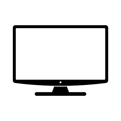 Monitor icon, modern tv icon