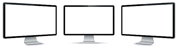 PC Monitor Vector Illustration. PC Monitor Vector Illustration isolated on white. computer screen stock illustrations