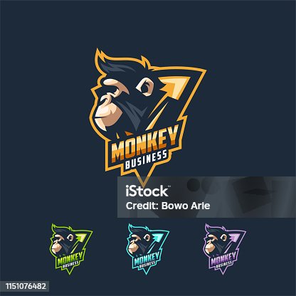 istock monkey   design vector illustration template 1151076482