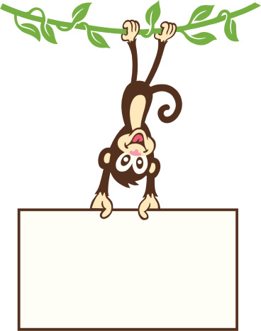 Monkey hanging sign