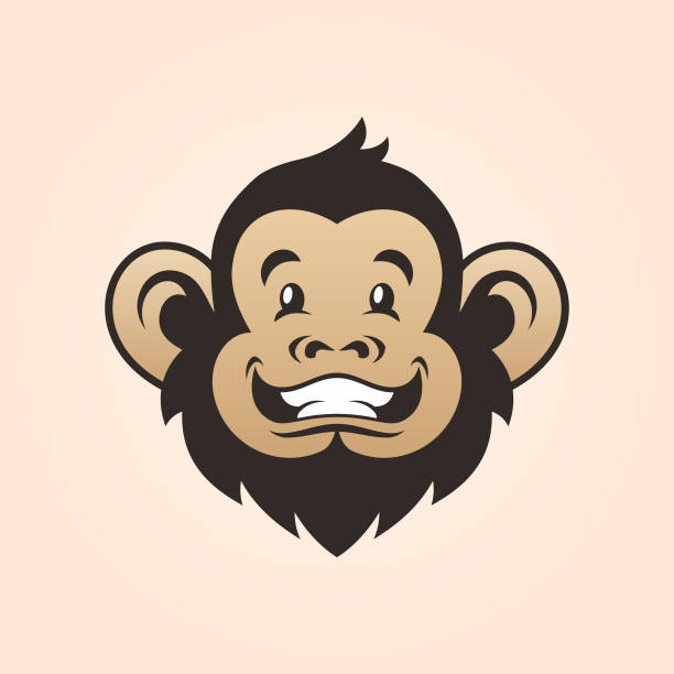 Monkey head. Smiling monkey face vector