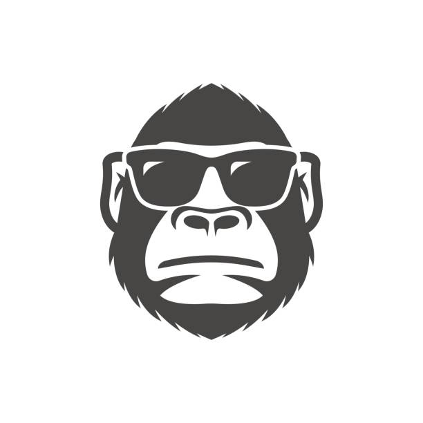 Monkey with sunglasses mascot Monkey with sunglasses mascot gorilla stock illustrations