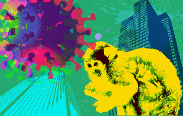 Monkeypox Art Collage vector art illustration