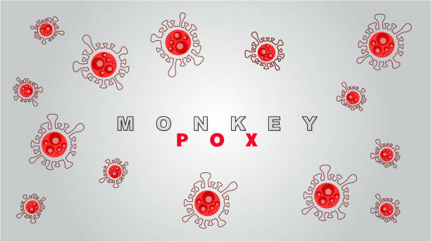 ilustrações de stock, clip art, desenhos animados e ícones de monkeypox virus illustration, monkeypox banner, monkeypox virus outbreak pandemic vector design with microscopic view background - varíola