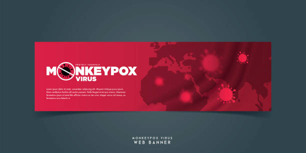 monkeypox virus web banner vector stock illustration. - 猴痘 幅插畫檔、美工圖案、卡通及圖標