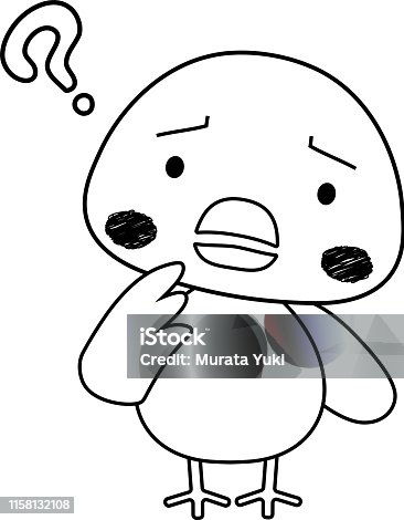 istock Monochrome Full-length illustration of the cute tint color chick character 1158132108