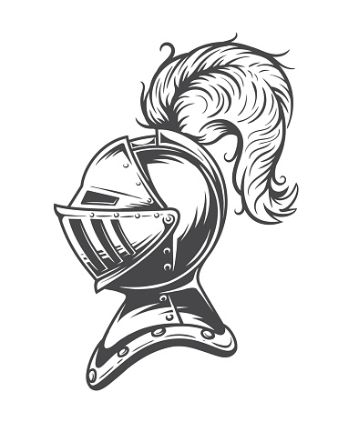 Monochrome knight helmet armor