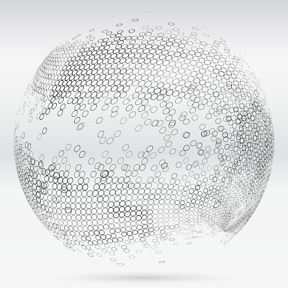 Monochrome Ring Textured Sphere Pattern
