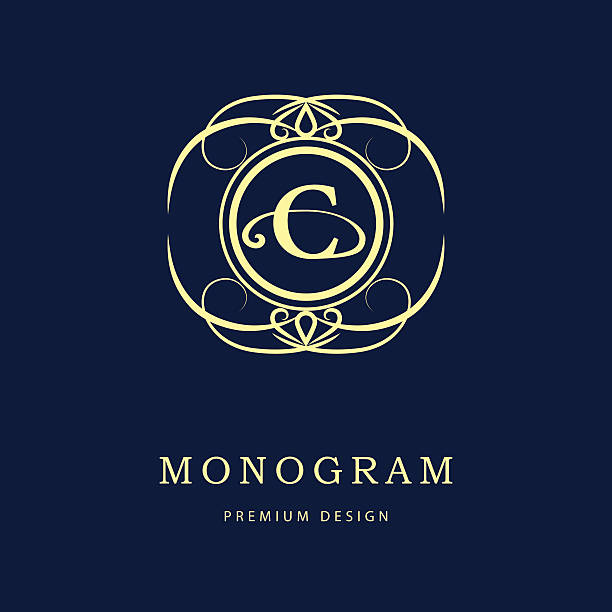 Monogram Design Graceful Template Elegant Business Emblem Letter C