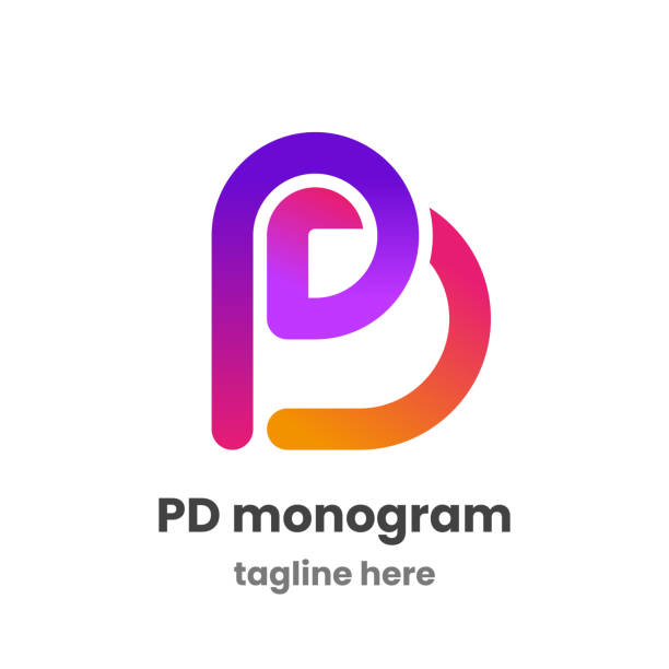 PD monogram logo design template. Abstract letter P and letter D. Modern vector emblem. vector art illustration