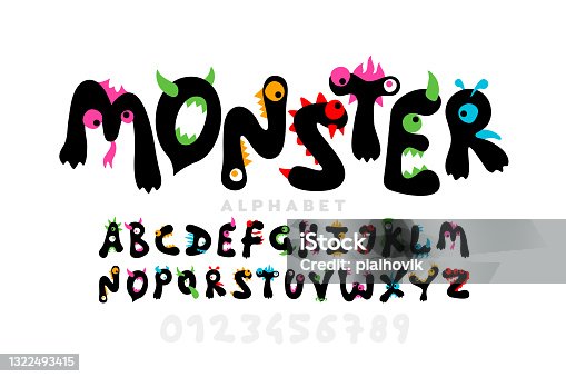 istock Monster cartoon style font 1322493415