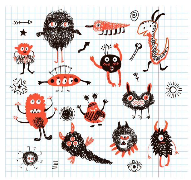 Monsters funny collection illustration vector art illustration