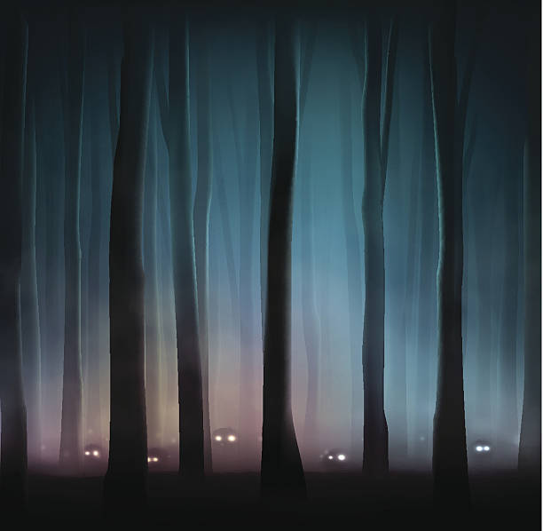 Monsters in forest Monsters in dark forest. Illustration contains transparency and blending effects, eps 10 animal eye stock illustrations